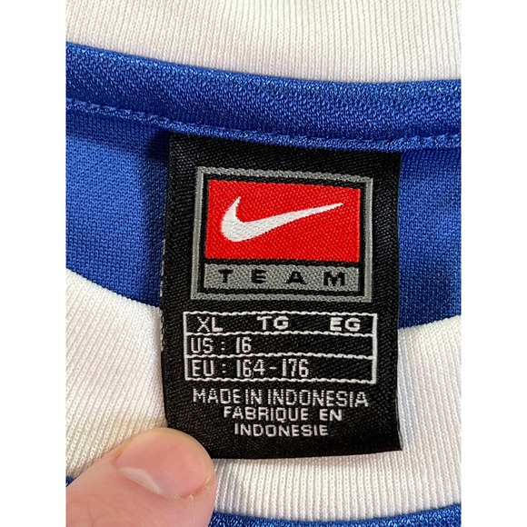 Vintage Nike Jersey Kids XL Blue Short Sleeve Soccer Shirt Nike Team RN 56323 - Picture 7 of 11